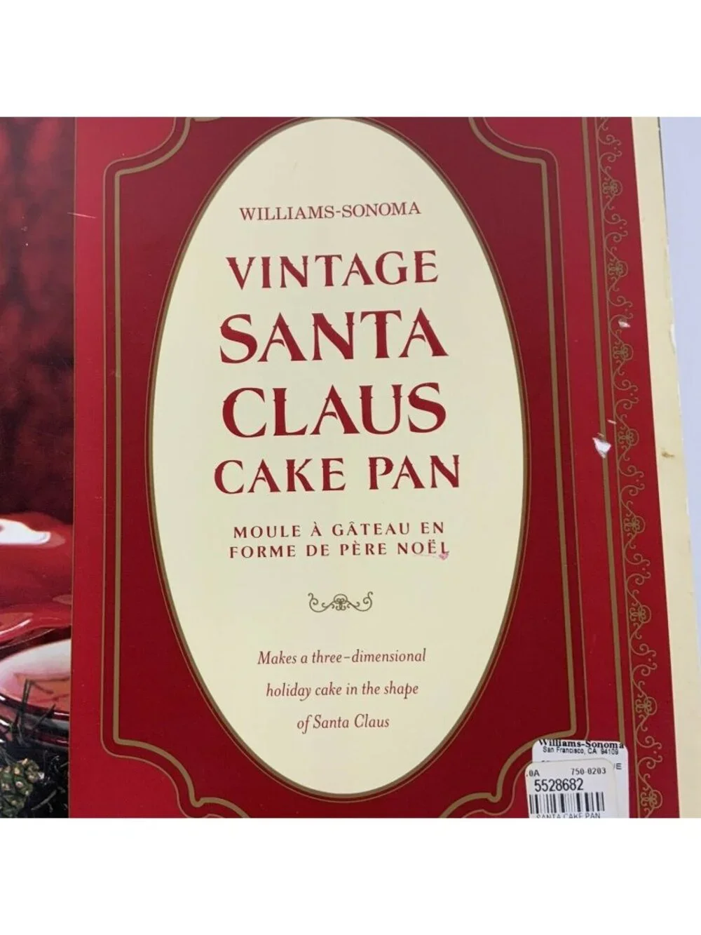 Nordic Ware Williams-Sonoma Vintage Santa Claus 3D Cake Pan Gold Aluminum USA